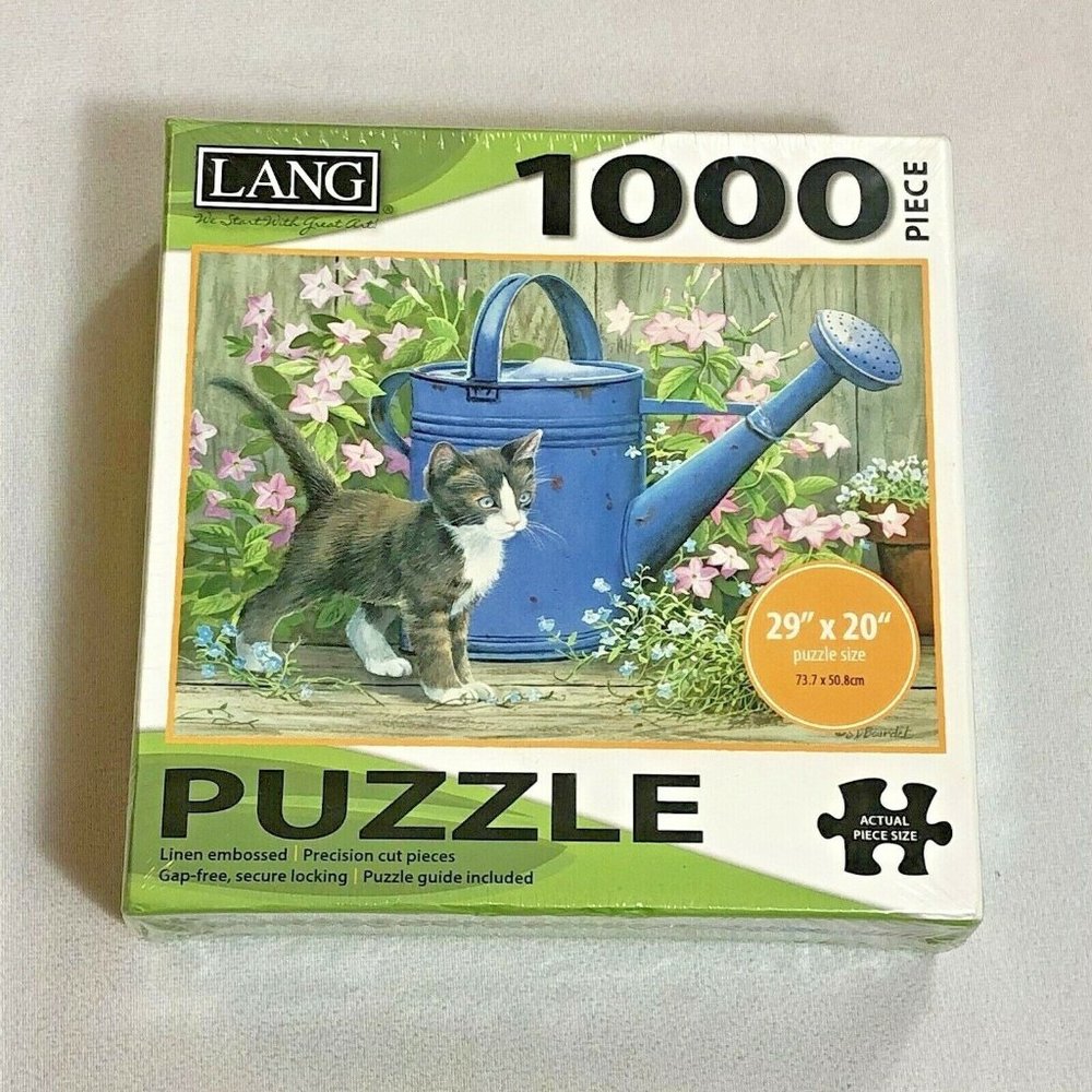 Lang Gardener's Assistant Jigsaw Puzzle Cat (1000 Pieces) 29 x 20 New Sealed